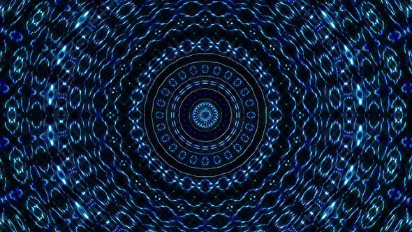 Bright abstract light governing blue color, kaleidoscope