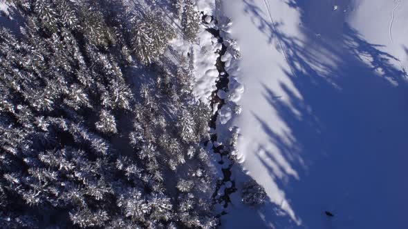 Top View Aerial Winter Landscape