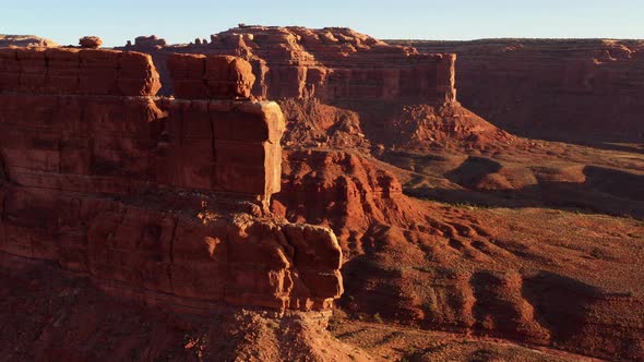 Aerial shot of the amazing rock formations on southern Utah.