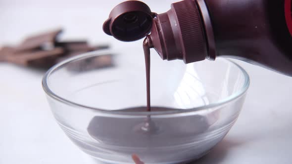 Dark Chocolate Cream in a Bowl on White