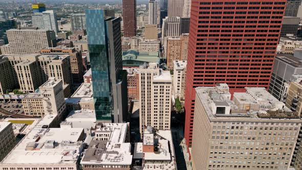 Aerial View of Chicago's Street on Sunny Day