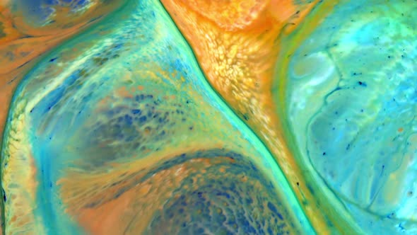 Colorful Color Paint Ink Spreads Psychedelic Blast Movement