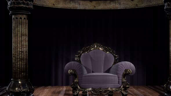 Luxurious Theater Curtain Stage with Chair