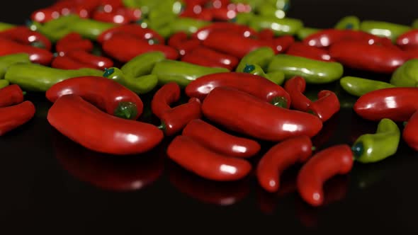 Closeup of  Red and green  Pepper animation