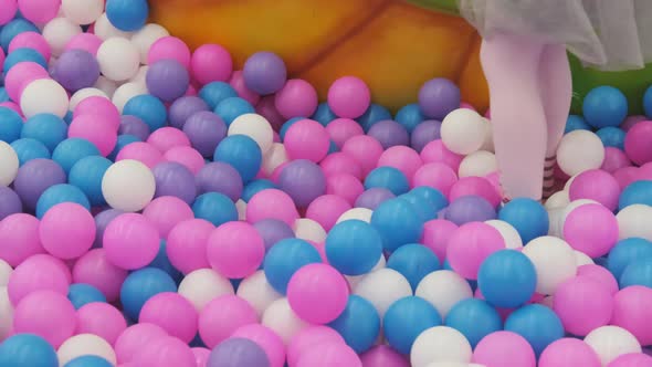 Lots of Multi-colored Balls in the Pool in the Children's Entertainment Center.