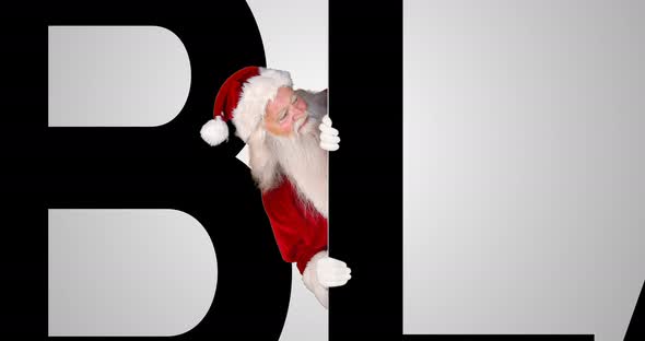 Santa peeping on black friday logo