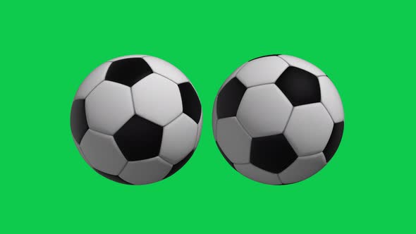 4K Soccer Balls Green Screen Background Seamless Loop V2