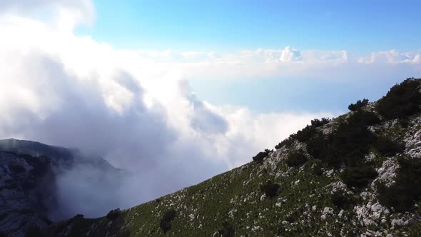 Flying over the Mountain Peak