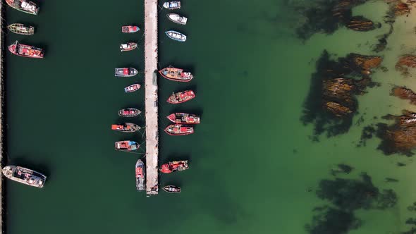 Aerial view of Kalk Bay harbour, Cape Town, South Africa.