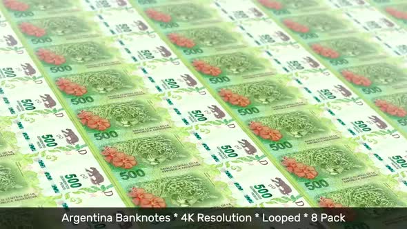 Argentina Banknotes / Argentinian Money / Peso $ / ARS / 8 Pack - 4K