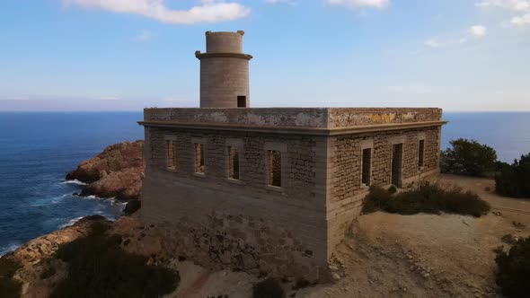 Punta Grossa lighthouse in Ibiza, Spain