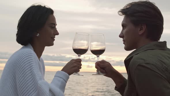 Couple Having Date on Seashore