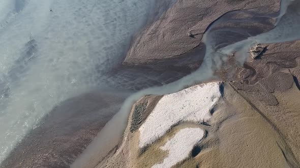 Aerial drone footage towards the end of summer at Alder Lake in Washington State USA.  Here we see a