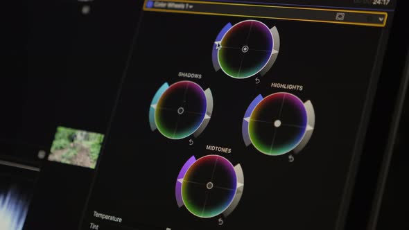 Color correction post production editing video or photo
