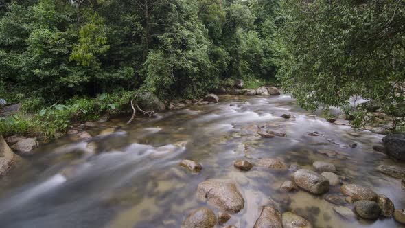 Waterfall and river at Sungai Sedim, Kedah, Malaysia.