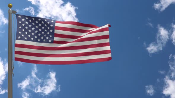 United States Of America Flag On Flagpole