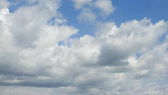 Clouds time lapse, beautiful blue sky with clouds