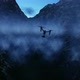 Drone Flying in the Valley at Night - VideoHive Item for Sale