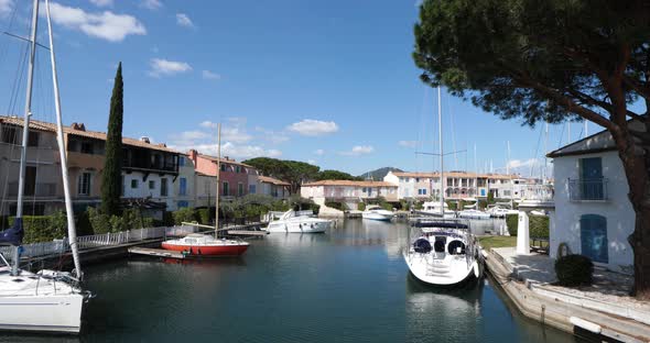 Marinas in Port Grimaud, Provence, France