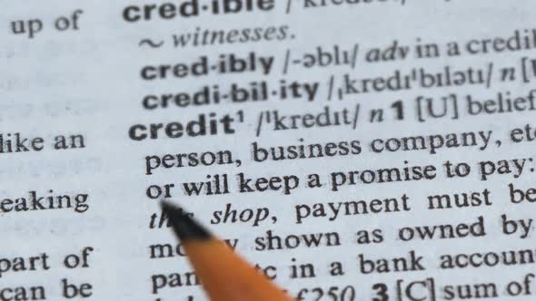 Credit Word Meaning in English Dictionary, Loan for Business, Promise to Pay