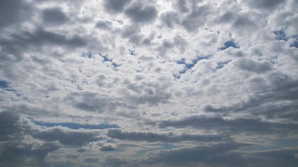 Clouds Move Smoothly in the Blue Sky. Timelapse. Cloud Space.