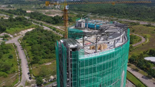 Building Construction Site Drone Shot 4K