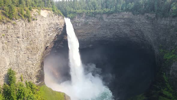 Tall and powerful Helmcken Falls in the beautiful and scenic Wells Gray Provincial Park in British C