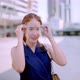 Office Girl in the city (Bangkok), wearing face shield - VideoHive Item for Sale