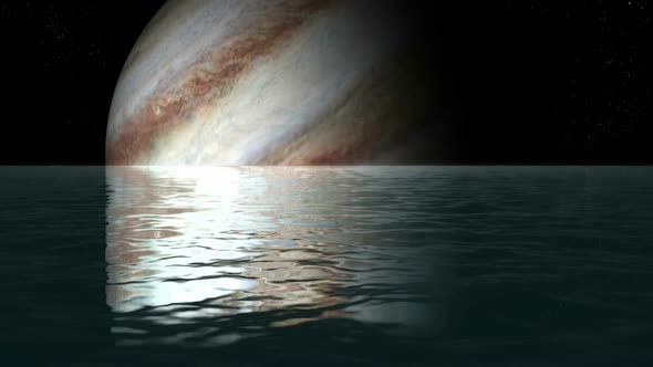 Jupiter In Water Reflection