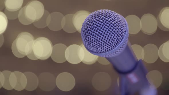 Microphone on the Stage Closeup