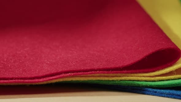 Soft Colourful Felt Red Yellow Green and Blue Material