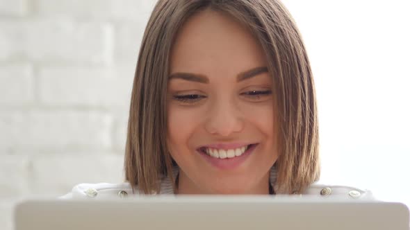 Close up of Smiling Happy Woman