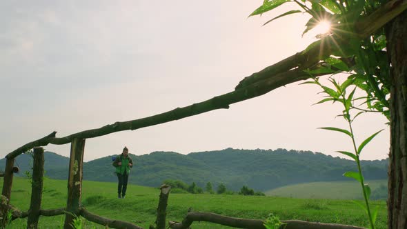 Young Guy Hiking on a Beautiful Sunny Morning