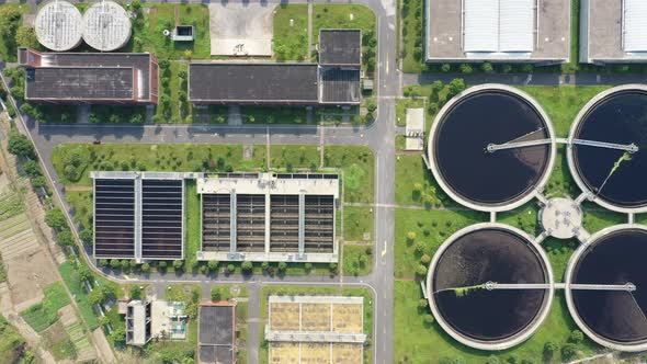 Sewage treatment plant in city