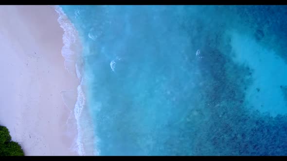 Aerial top view nature of tropical sea view beach wildlife by blue ocean with white sandy background