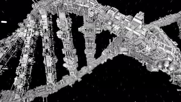 Futuristic DNA Helix Strand Out in Space Highly Detailed Loop 4K alt