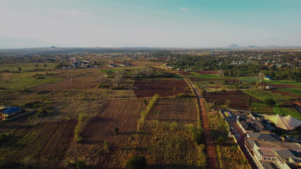 Aerial view of the Morogoro town in  Tanzania