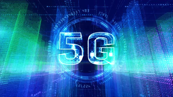 5G  in Digital City, Technology Digital Data Connection Concept alt