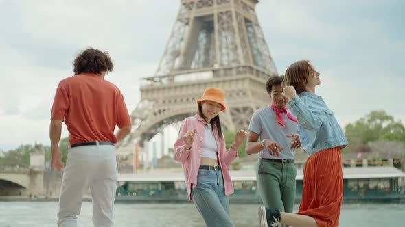 Group of teens in Paris