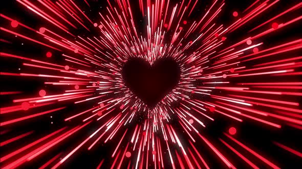 Red Particles Heart Animation Loop