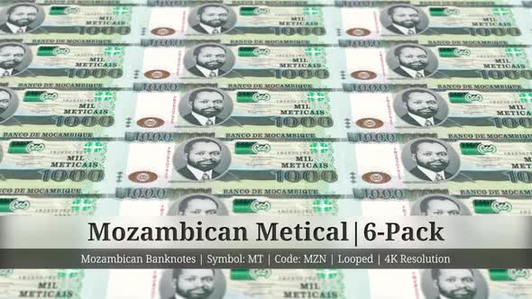 Mozambican Metical | Mozambique Currency - 6 Pack | 4K Resolution | Looped