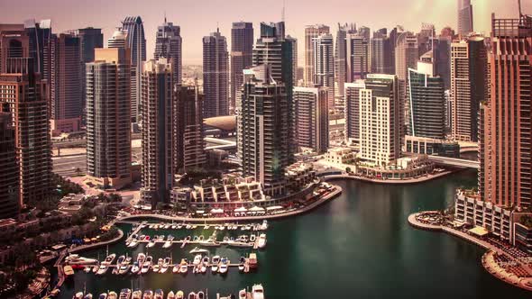 Time Lapse Marina Area Of Dubai