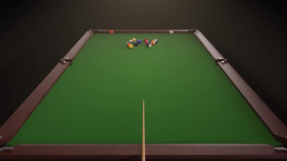 Starting Shot of a Billiard Game