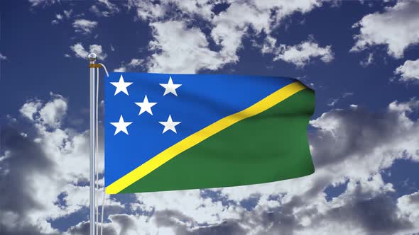 Solomon Islands Flag Waving 4k
