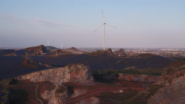 Solar power station in montain