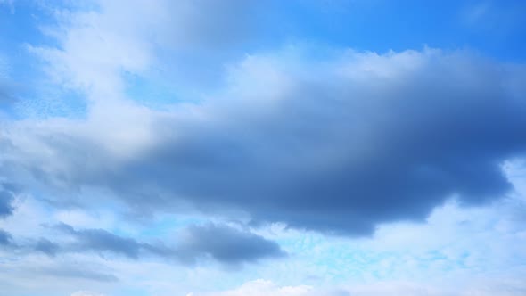 4K Sky Time lapse, Clear very nice soft blue sky, white rolling