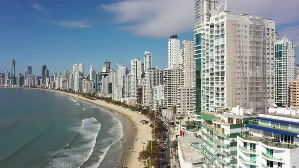 Seascape of Camboriu Balneary brazilian coast city of Santa Catarina state.