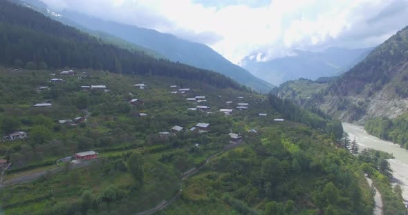 Village on High Altitude in Himalaya Region India