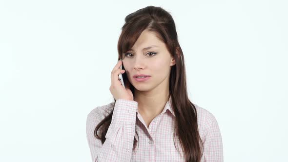 Young Girl Answering Talking on Phone