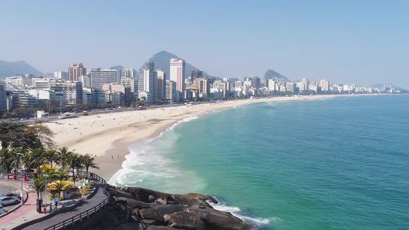 Aerial view of Leblon beach, Rio de Janeiro, Brazil